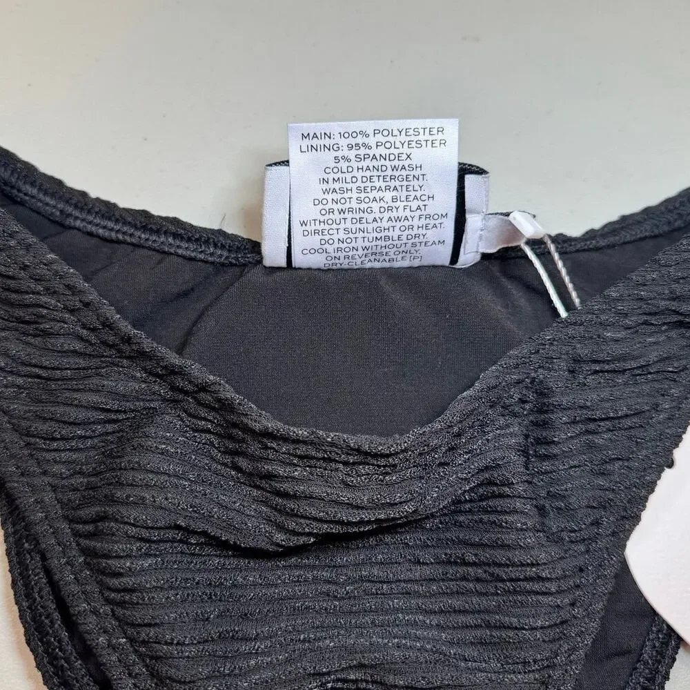 RUMER The Label Black Ribbed Bikini Bottom XS Cheeky High Cut Swimwear NWT - Picture 5 of 5